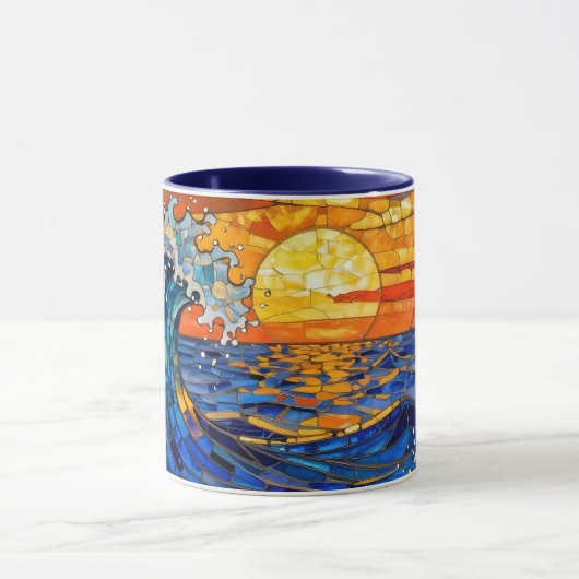 Mug Oceanic Coastal Ocean Waves Sunset (Centre)