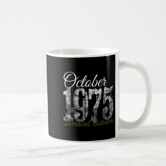 Mug October 1975 Tee 50 Year Old Shirt 1975 50th Birth (Droite)