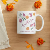 Mug October Birth Flower Custom Name Marigold Cosmos