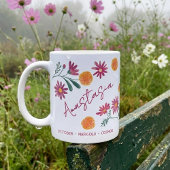 Mug October Birth Flower Custom Name Marigold Cosmos
