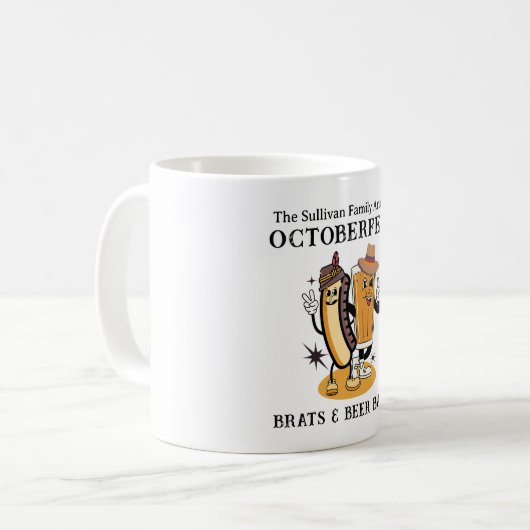 Mug Octoberfest Brats et bière Fall Party Retro (Devant gauche)