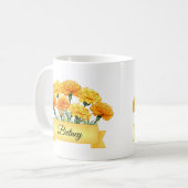 Mug Octobre Anniversaire Fleur Marigold (Devant gauche)