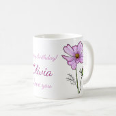 Mug Octobre cadeaux de fleurs de naissance С fleur osm (Devant droit)