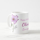 Mug Octobre cadeaux de fleurs de naissance С fleur osm (Devant gauche)