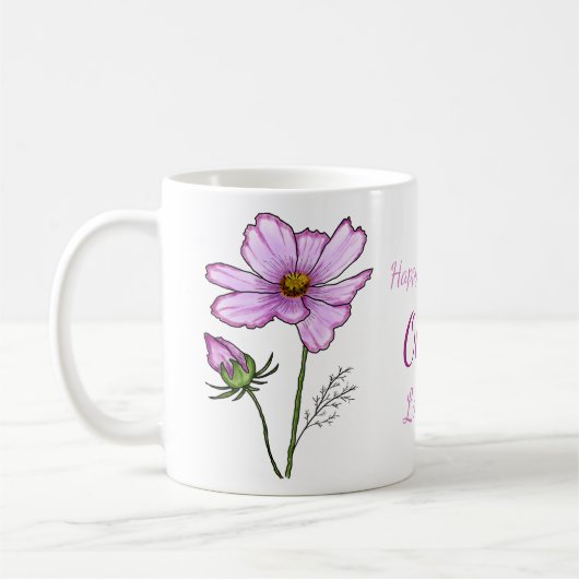 Mug Octobre cadeaux de fleurs de naissance С fleur osm (Gauche)