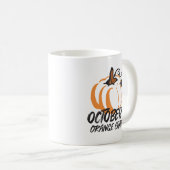 Mug Octobre Charme orange : Silhouet Citrouille captiv (Devant droit)