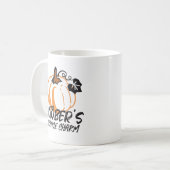 Mug Octobre Charme orange : Silhouet Citrouille captiv (Devant gauche)