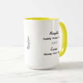 Mug Octobre Fleur de naissance Marigold et Cosmos (Devant droit)