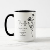 Mug Octobre Flower Girl | Fleur de naissance Pot Marig (Gauche)