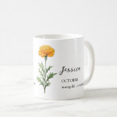 MUG OCTOBRE MARIGOLD BIRTH FLOWE MOIS NOM CADEAU (Devant droit)