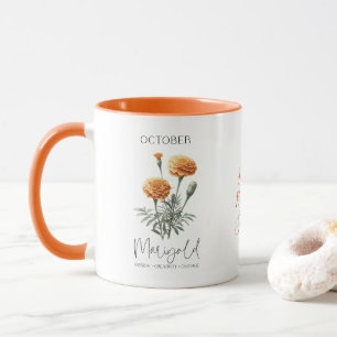 Mug Octobre Mois de naissance Fleur Marigold Anniversa