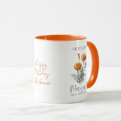 Mug Octobre Mois de naissance Fleur Marigold Anniversa (Devant droit)