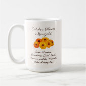 Mug Octobre Mois de naissance Fleur Marigold Elegant (Gauche)