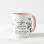 Mug Octobre Mois de naissance Fleur Marigold Minimalis (Devant droit)