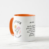 Mug OCTOBRE Mois de naissance Fleur personnalisée Mari (Devant gauche)