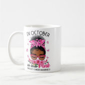 Mug Octobre Nous Portons Pink Black Femmes Messy Bun B (Gauche)