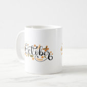 Mug Octobre Whimsy - Papillon d'automne & Script flora (Devant gauche)