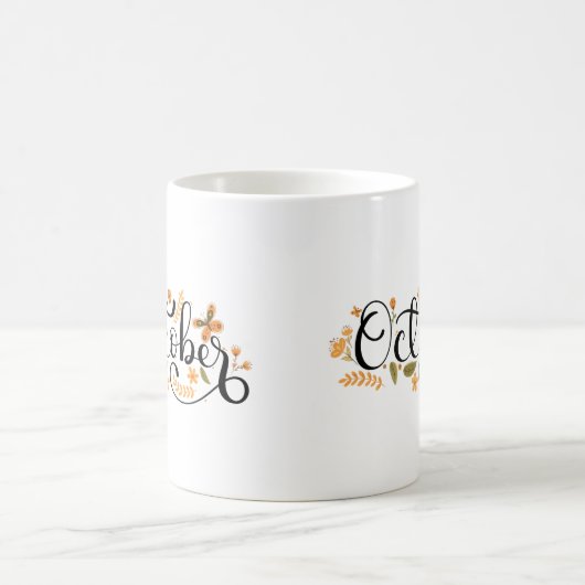 Mug Octobre Whimsy - Papillon d'automne & Script flora (Centre)