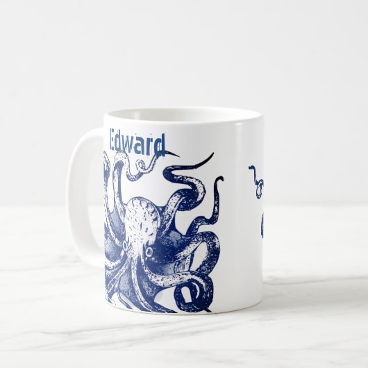 Mug Octopus bleu (Devant gauche)