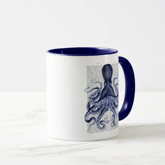 Mug Octopus bleu (Devant droit)