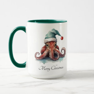 Mug Octopus Christmas Joy, personnalisé