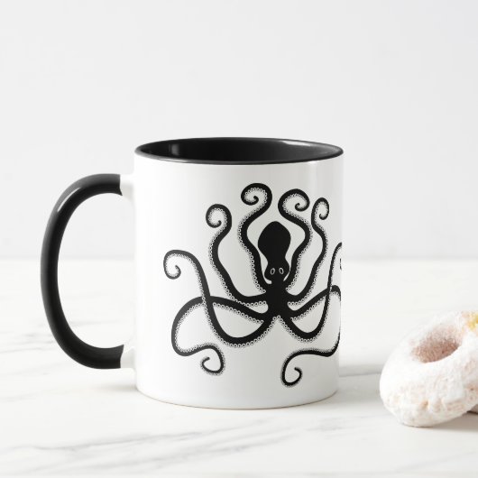 Mug Octopus de la poterie minoenne avec texte amusant (Avec donut)