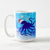 Mug Octopus de Noël bleu - 15 oz.Mug (Gauche)