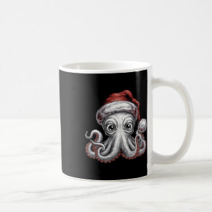 Mug Octopus De Noël Drôle Avec Chapeau De Père Noël Po