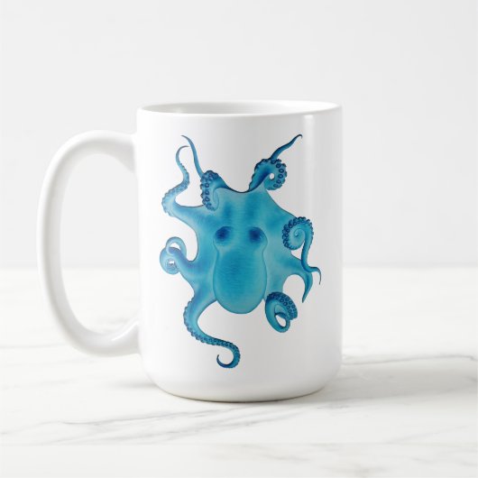 Mug Octopus Electric Ocean Blue Kraken Majestic Sea (Gauche)
