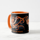 Mug Octopus Orange Mandala bleu (Devant gauche)