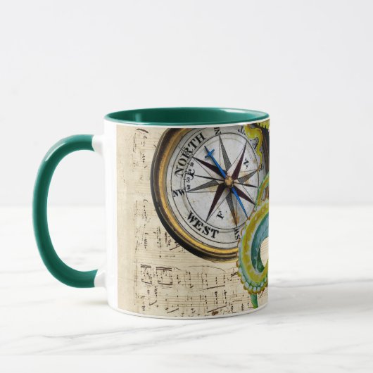 Mug Octopus Tentacles Compass Music (Gauche)
