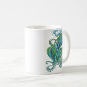 Mug Octopus vert et bleu (Devant droit)