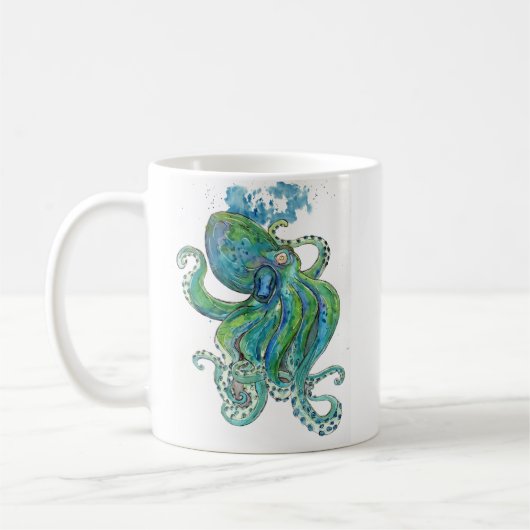 Mug Octopus vert et bleu (Gauche)