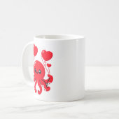 Mug Octopus With Heart Lloons Adorable Valentines Day  (Devant gauche)