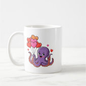 Mug Octopus With Heart Lloons Valentine Day (Gauche)