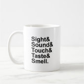 Mug Odeur de goût de toucher son de vue | Cinq sens (Gauche)
