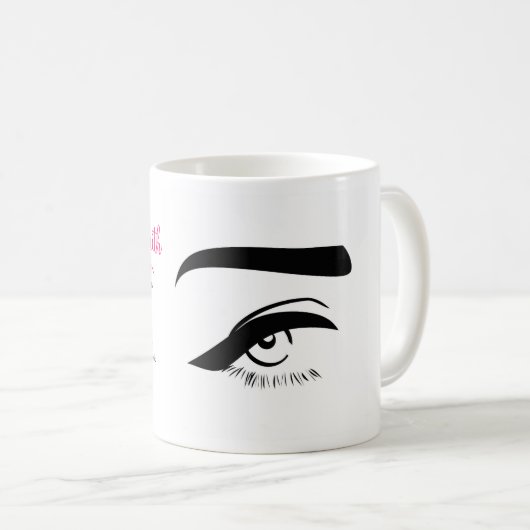 Mug OEil avec oeil, ouverture de la marque (Devant droit)