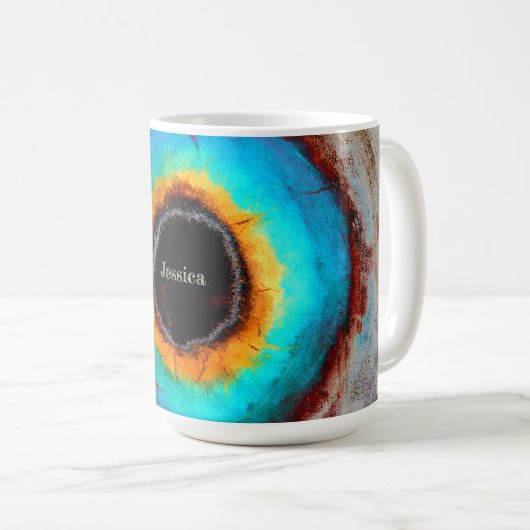 Mug Oeil cosmique éthéré Monogramme Abstrait Vibrant A (Devant droit)