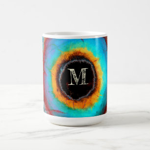 Mug Oeil cosmique éthéré Monogramme Abstrait Vibrant A
