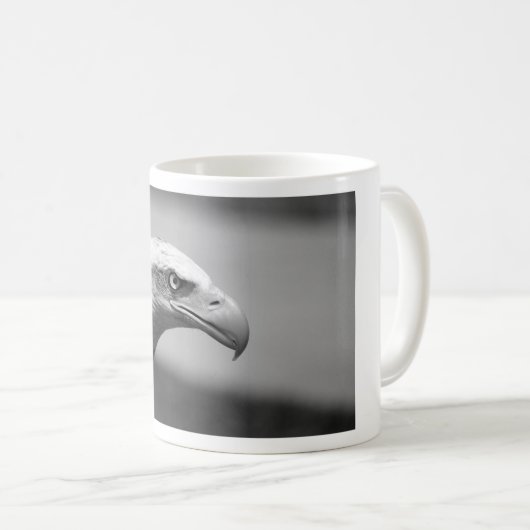Mug Oeil d'aigle noir et blanc (Devant droit)