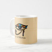 Mug OEil de Horus sur papyrus, hiéroglyphes égyptiens (Devant gauche)