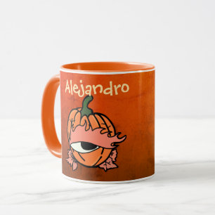 Mug Oeil dormant personnalisé du Citrouille Éffrayant