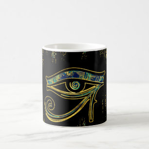 Mug Oeil égyptien de Horus sur les hiéroglyphes et l
