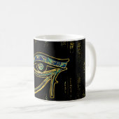 Mug Oeil égyptien de Horus sur les hiéroglyphes et le (Devant droit)