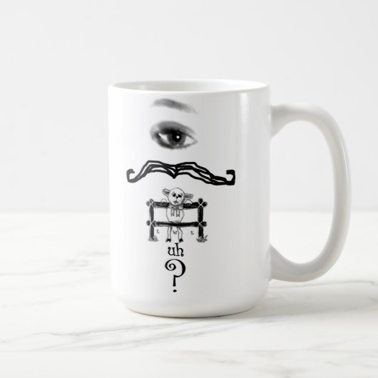 Mug Oeil Moustache Ewe Ewe Eau Question Mustache (Droite)