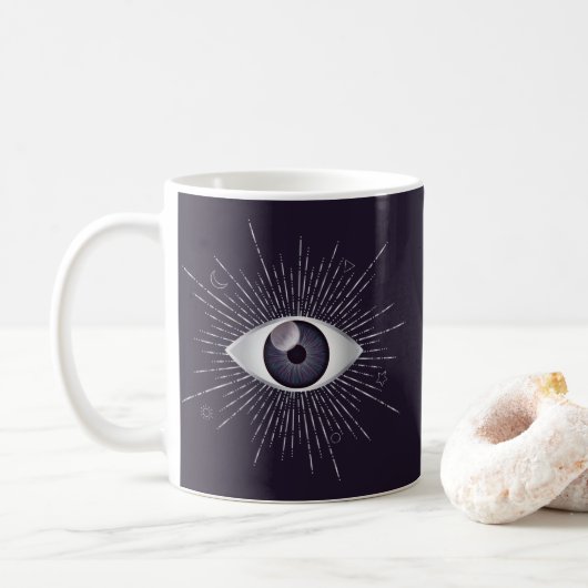 Mug OEil mystique d'argent et de violet (Avec donut)