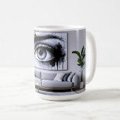 Mug Œil Noir Blanc (Devant droit)