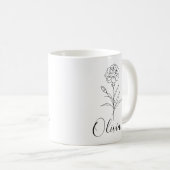 Mug Œillet de janvier personnalisé Fleur de naissance (Devant droit)