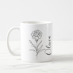 Mug Œillet de naissance personnalisé de janvier
