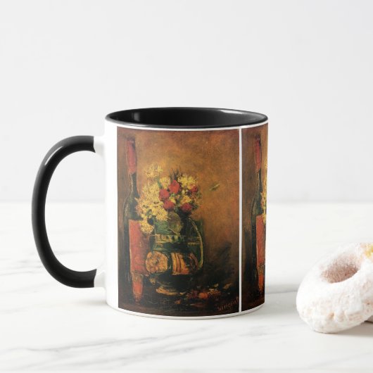 Mug Œillets, roses et un flacon par Vincent van Gogh (Avec donut)